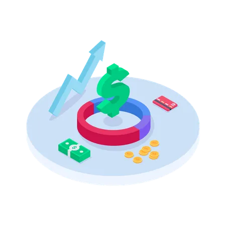 Financial Flat Illustration In This Design You Can See How Technology Connect To Each Other Each File Comes With A Project In Which You Can Easily Change Colors And More Illustration