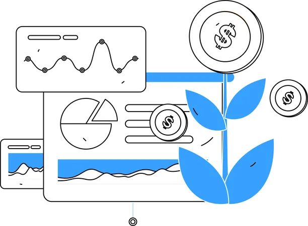 Financial analytics dashboard  Illustration