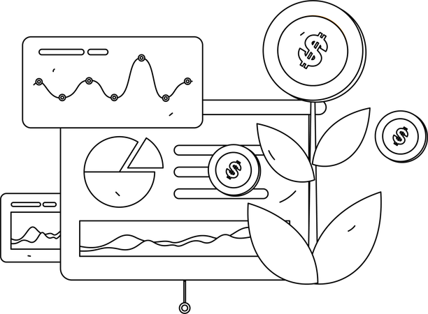 Financial analytics dashboard  Illustration