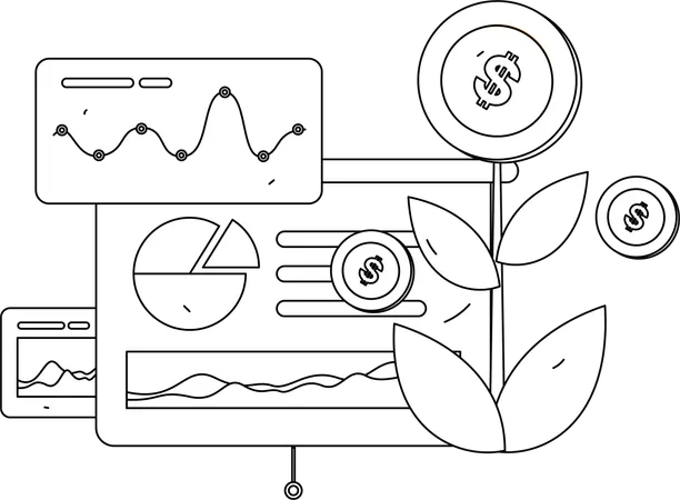 Financial analytics dashboard  Illustration