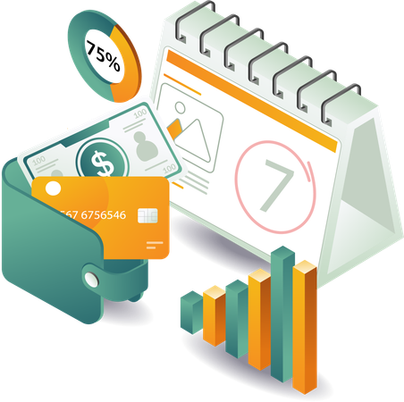 Financial and business plan calendar  Illustration