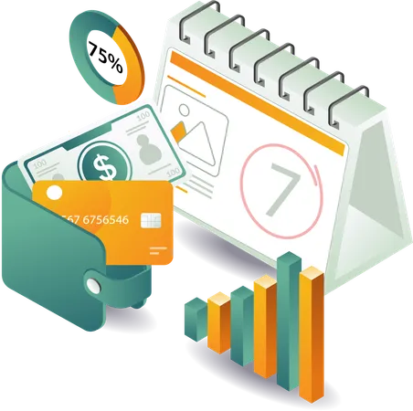 Financial and business plan calendar  Illustration