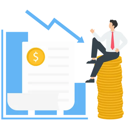 Financial and stock trading loss  Illustration