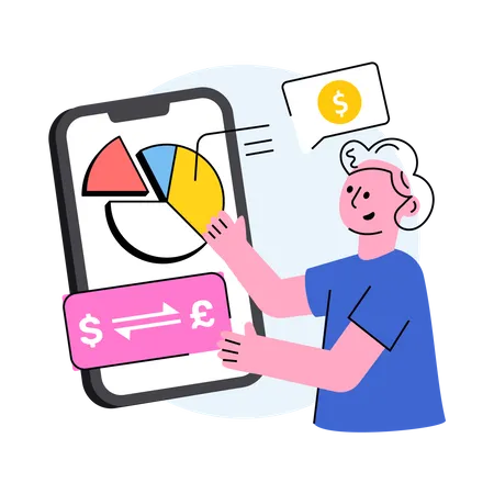 Financial App  Illustration