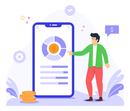 Financial App  Illustration