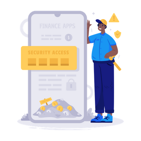 Financial application security  Illustration