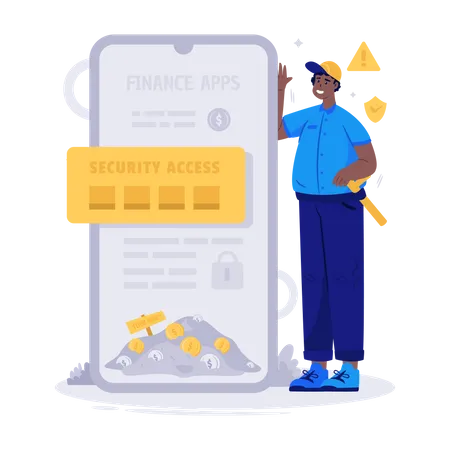 Financial application security  Illustration