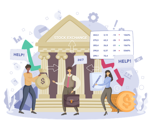 Financial broker Illustration