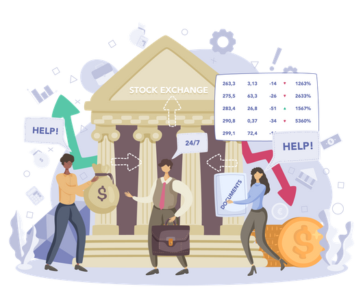 Financial broker  Illustration