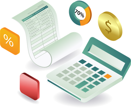 Financial budget with calculation  Illustration