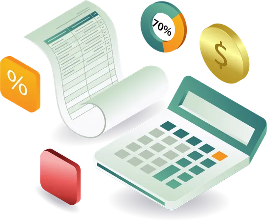 Financial budget with calculation  Illustration