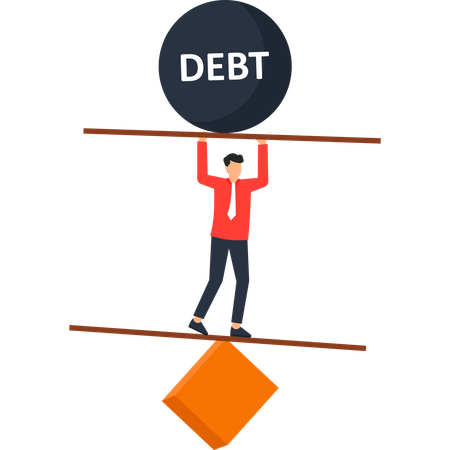 Financial Burden  Risk and Struggle Economic Crisis Business Challenge  Illustration