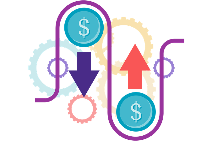 Financial cash flow  Illustration