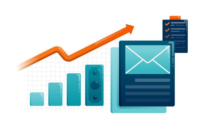 Financial charts shows business progress  Illustration