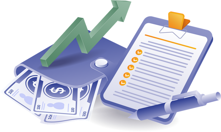 Financial checklist development analysis  Illustration