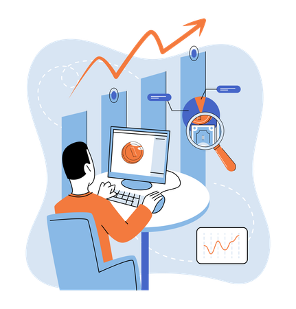 Financial compass guiding business strategies  Illustration