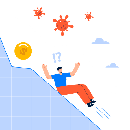 Financial crisis due to Coronavirus pandemic  Illustration