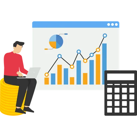 Financial Report Illustration The Characters Analyze Charts Balance Sheets Income Statements And Other Business Data Financial Management Concept Vector Illustration Illustration