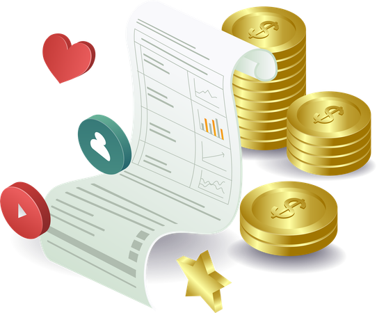 Financial data analysis and fianncial report  Illustration