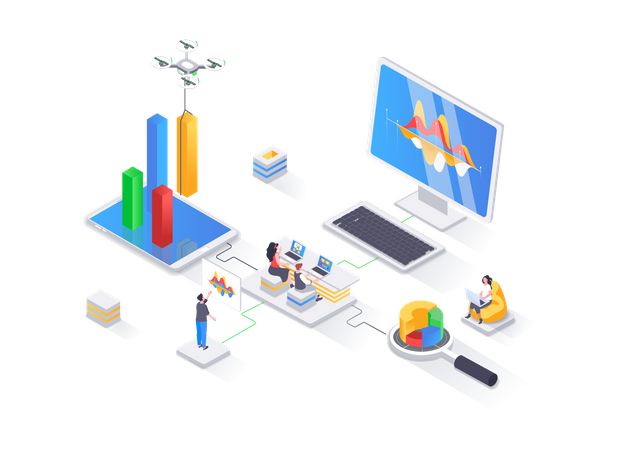 Financial data analysis, management and optimization, database structuring  Illustration