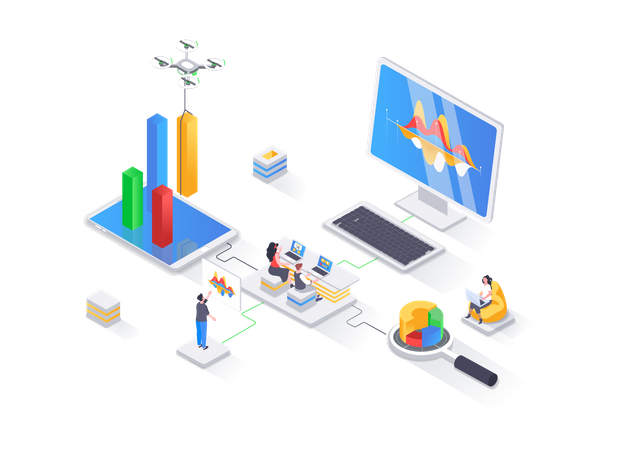 Financial data analysis, management and optimization, database structuring  Illustration