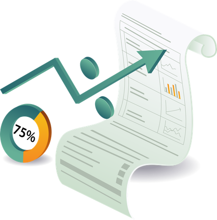 Financial data analysis percentage sheet paper  Illustration