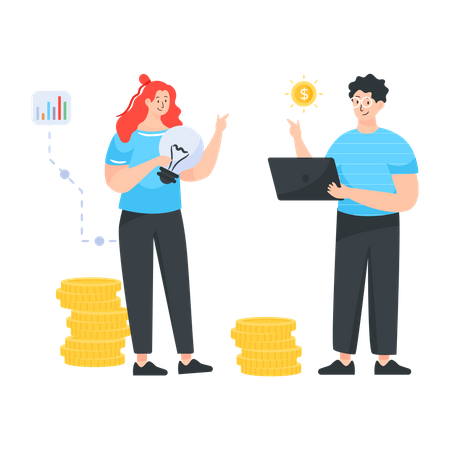 Financial Discussion between husband and wife  Illustration