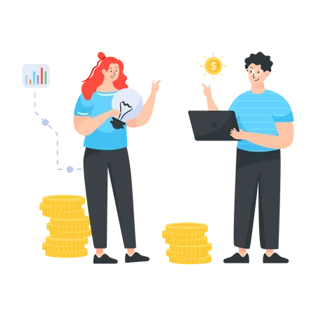 Financial Discussion between husband and wife  Illustration