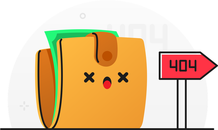 Financial error with 404  Illustration
