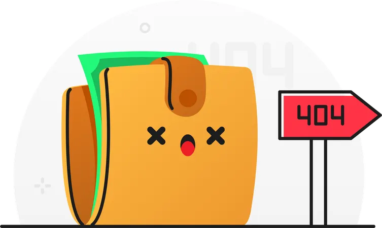 Financial error with 404  Illustration