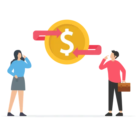 Financial Exchange Process Cash Back Commerce System Concept Illustration