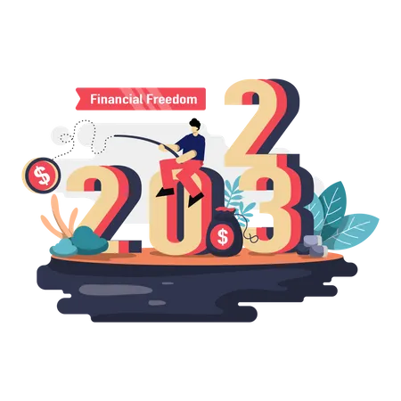 Financial freedom in 2023  Illustration