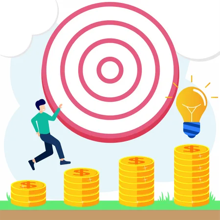 Illustration Vector Graphic Cartoon Character Of Business Target Illustration