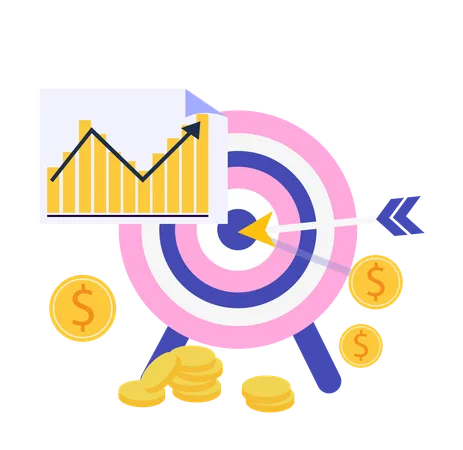 Financial goal with growth  Illustration