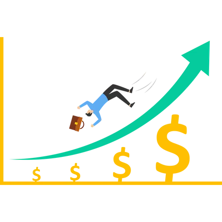 Financial Graph Has Increased Shockingly Vector Illustration In Flat Style Illustration