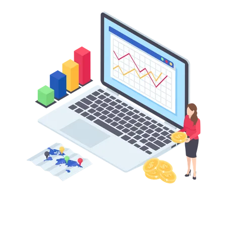 Financial graph  Illustration