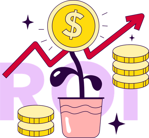 Financial growth  and roi analysis  Illustration
