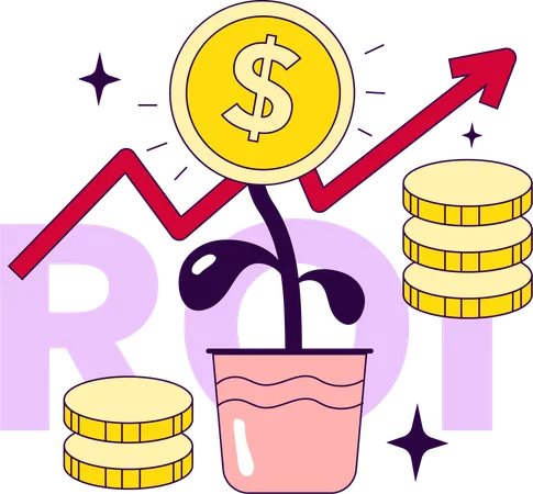 Financial growth  and roi analysis  イラスト
