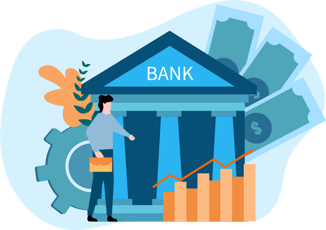 Financial growth at banks  Illustration
