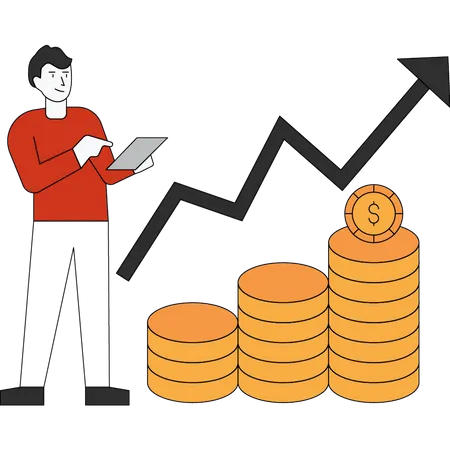 Financial growth chart  Illustration