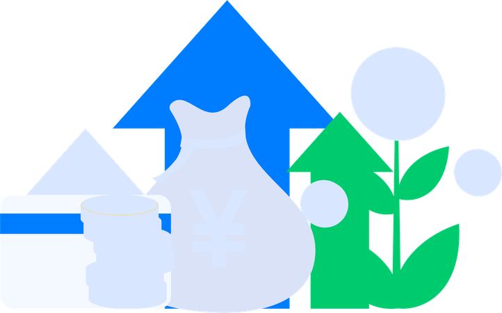 Financial growth with money bag  Illustration
