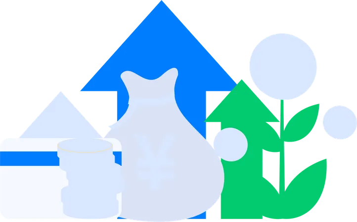 Financial growth with money bag  Illustration