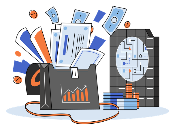 Financial income growth analyze  Illustration