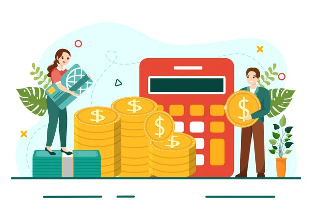 Financial Freedom Vector Illustration With Coins And Dollar To Save Money Investment Eliminate Debt Expenses And Passive Income In Flat Background Illustration
