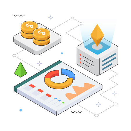 Financial Insights with Coins  Illustration