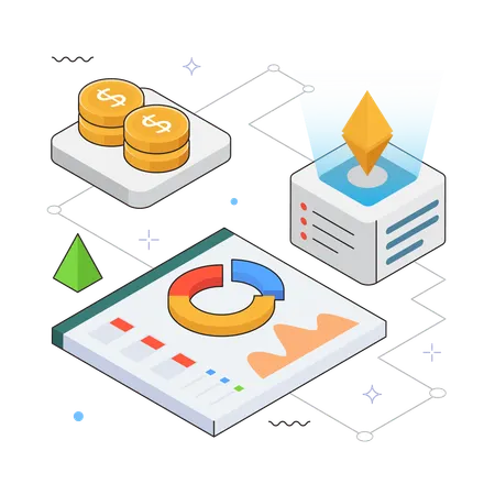 Financial Insights with Coins  Illustration