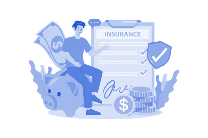Financial Insurance Protecting Your Financial Assets Illustration