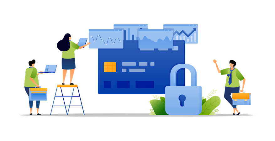 Financial intelligence on protecting credit card data  Illustration