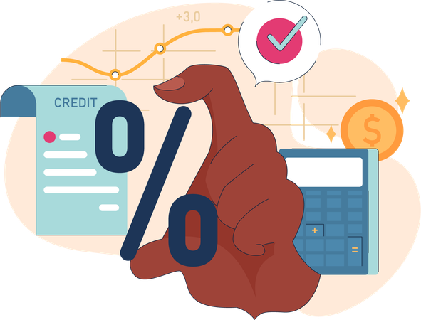 Financial interest rate calculation  Illustration