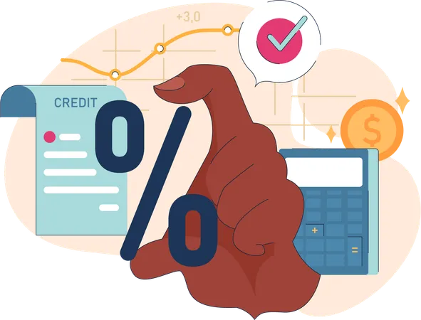 Financial interest rate calculation  Illustration